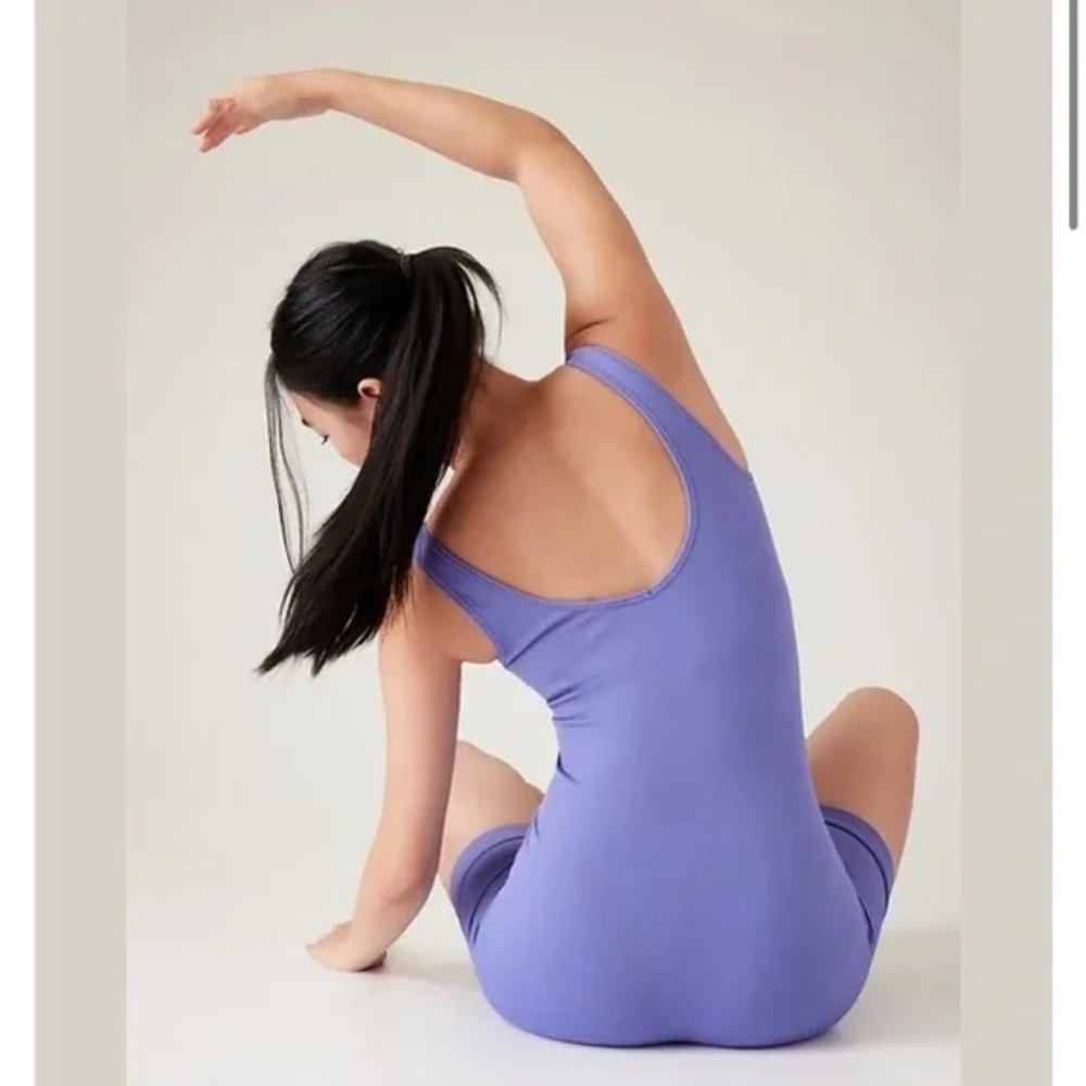 Athleta Lavender Ribbed Tank Romper - Picture 2 of 7